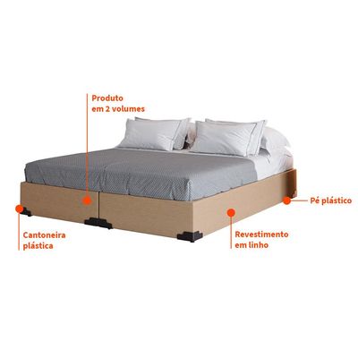 Base para Cama Box Queen Joe Linho (36x158x198) Bege