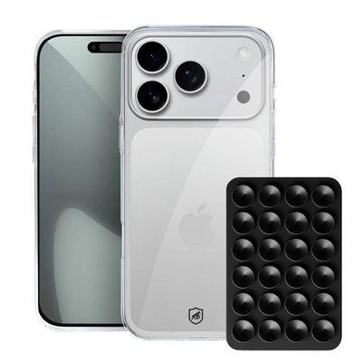 Kit Capa Crystal Slim para iPhone 17 Pro +  Ventosa - Preto - Gshield