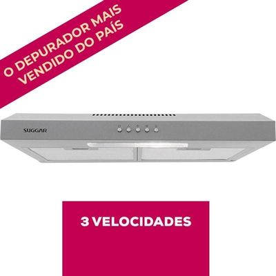 Depurador E Exaustor De Ar Slim 60 Cm Prata Suggar 220V