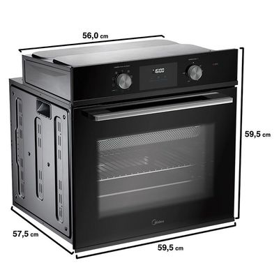 Forno Elétrico de Embutir 80L Digital com Air Fryer Midea TSD80P2 - 220V