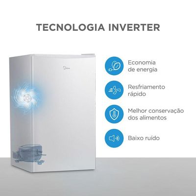 Frigobar Branco 93L Inverter Bivolt Midea MDRD142FGD013 Bivolt