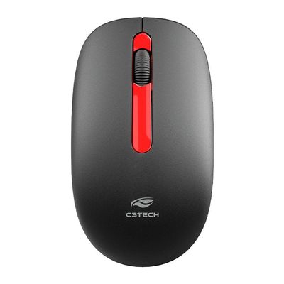 Mouse Wireless C3tech M-w15rbk, 1200dpi, 2.4ghz, Sensor óptico - Preto E Vermelho