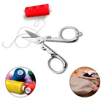 Mini Tesoura Dobrável Aço Inox Reparo Corte Chaveiro