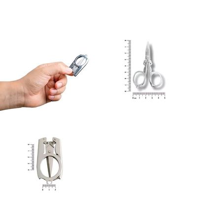 Mini Tesoura Dobrável Aço Inox Reparo Corte Chaveiro