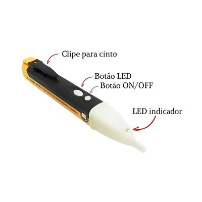 Caneta Detectora De Tensão Voltagem Teste Ferramenta Eletricista