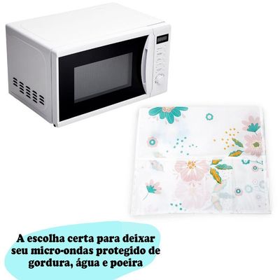 Capa Protetora Para Microondas Forno Eletrico Eletrodomesticos 85x35cm Flor Rosa