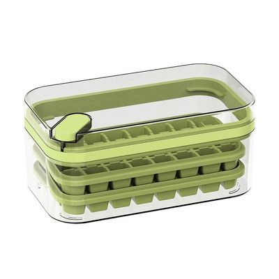 Forma De Gelo 64 Cubos Camada Dupla Recipiente Bandeja Verde