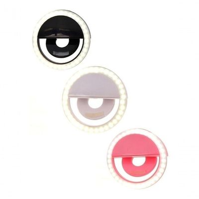 Luz Selfie Ring Light Clipe Anel Led Flash Celular Universal Azul