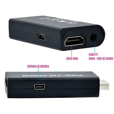 Conversor Adaptador Ps2 To Hdmi áudio Vídeo Exibição