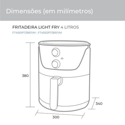 Fritadeira Sem Óleo Light Fry 4 Litros Preta Suggar 220V