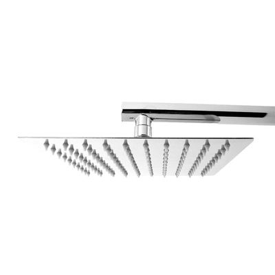 Chuveiro Ducha Quadrado Aquecimento Solar Ou Gás Metal Inox Cromado Articulável Com Braço 30x30cm