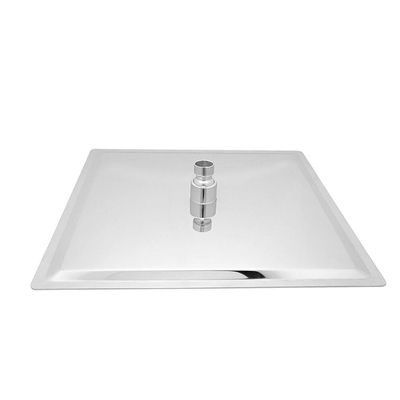 Chuveiro Ducha Quadrado Aquecimento Solar Ou Gás Metal Inox Cromado Articulável Com Braço 30x30cm