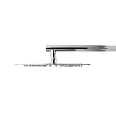 Chuveiro Ducha Quadrado Aquecimento Solar Ou Gás Metal Inox Cromado Articulável Com Braço 30x30cm
