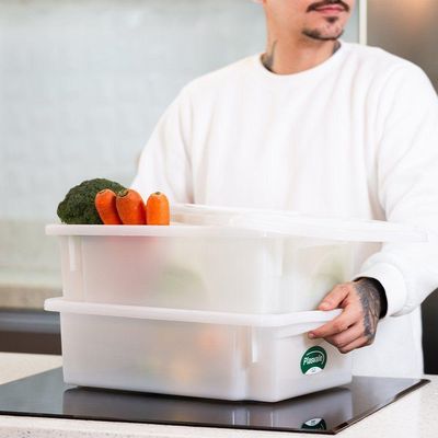 Kit 3 Caixas Para Cozinha Empilháveis 24,5l Branco
