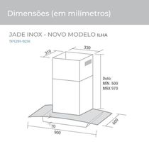 Coifa Ilha Jade 90 Cm Inox Suggar 110V