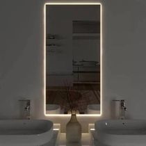Espelho 80x60 Decorativo Retangular Com Led Amarelo Moderno Com Bateria Amarelo