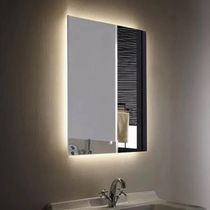 Espelho 80x60 Decorativo Retangular Com Led Amarelo Moderno Com Bateria Amarelo