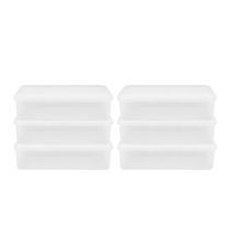 Kit 6 Caixas Herméticas Plásticas Empilháveis 6,5l Transparente