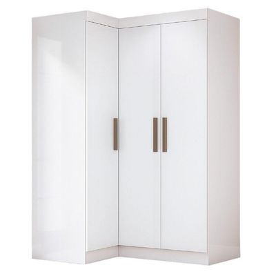 Quarto Modulado De Canto Madrid Com 3 Portas Maxel Branco