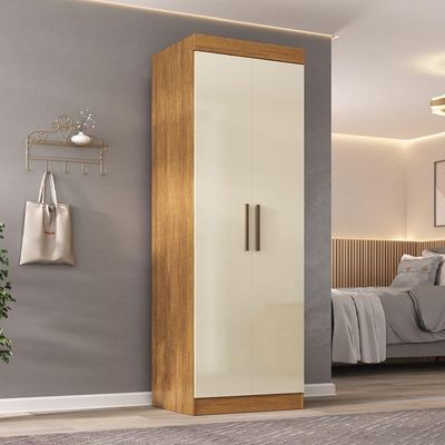 Modulo De Guarda Roupas Para Quarto Madrid 2 Portas Maxel Madeirado/off White