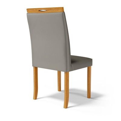 Cadeira Maiara Madeira Maciça Estofada Para Mesa De Jantar Veludo Chumbo 109