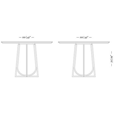 Mesa de Jantar Herval Meriti 75x110 cm  Jequitiba/Chocolate