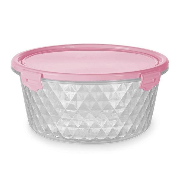Pote Cristal 550ml Redondos Rosa