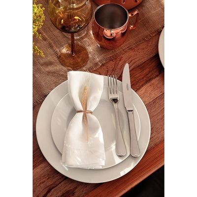 Conjunto com 12 Pratos Tramontina Maria Augusta em Porcelana - Branco