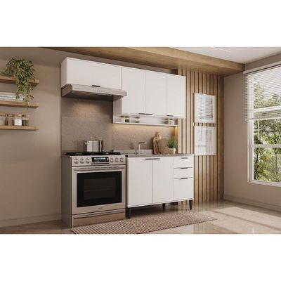 Cozinha Completa Alpha 3 Peças (2Aéreos+1Balcão) C3P30 Branco - Carraro