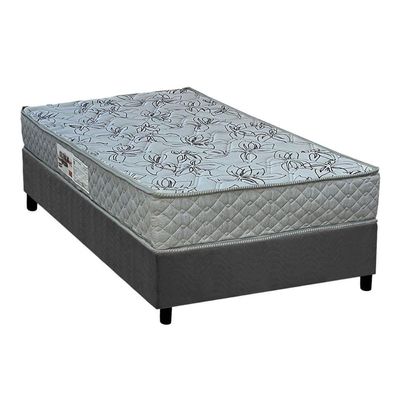 Conjunto Box Solteiro: Colchão Espuma Paropas AG65 Double Fanton Gray + Base CRC Suede Gray (88x188)