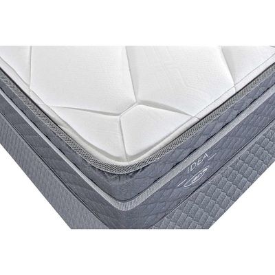 Conjunto Box Baú Casal: Colchão Molas Herval Maxspring C1780 + Base CRC Suede Gray (138x188)