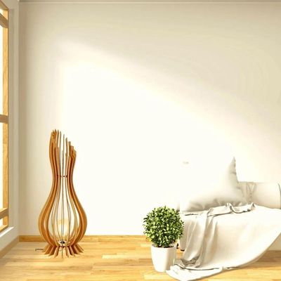 Abajur Grande De Chão Ana Maria Mdf Luminária Marrom Kit com 3 90x28cm, 75x23cm E 60x18cm