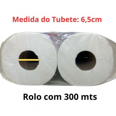 Papel Higiênico Rolão Branco 300 M 8 Rolos Celulose Requinte