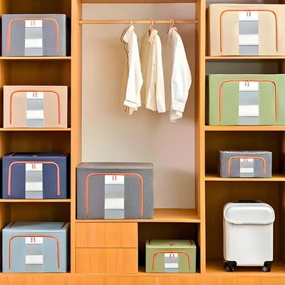 Caixa Organizadora De Roupas Multiuso Dobrável - Cinza