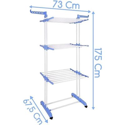 Varal Torre 3 Andares Inox Retrátil Compacto