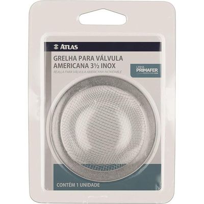 Grelha De Inox Para Válvula Americana 31/2, Cor Prata, Linha Primafer, Atlas.