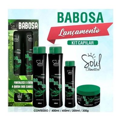 Kit Capilar Babosa 4 Peças Soul Fortalece E Evita Queda De Cabelos Original
