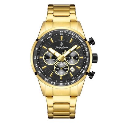 Relógio Masculino Hazard Steel Golden 43mm