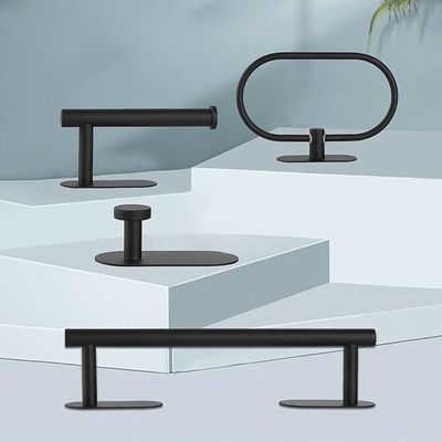 Kit Acessorios Banheiro Aço Inox Autoadesivo 4 Peças Preto