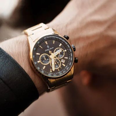 Relógio Masculino Hazard Steel Golden 43mm