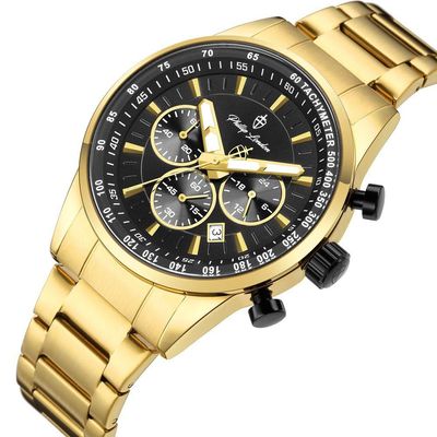 Relógio Masculino Hazard Steel Golden 43mm
