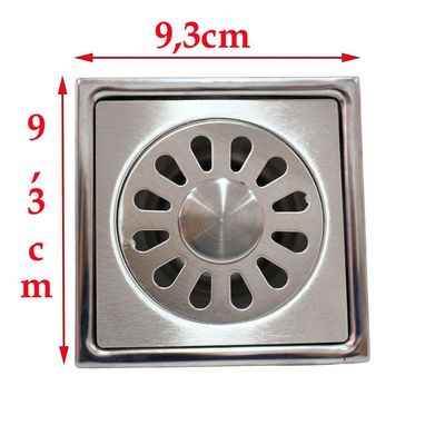 Ralo Inox 201 Inteligente 10x10cm Sem Mau Cheiro Tampa 2mm