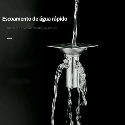 Ralo Inox 201 Inteligente 10x10cm Sem Mau Cheiro Tampa 2mm