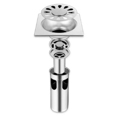 Ralo Inox 201 Inteligente 10x10cm Sem Mau Cheiro Tampa 2mm