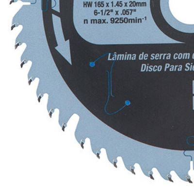 Lamina De Serra Tct 165mm X 20mm X 48t