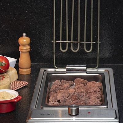 Cooktop Elétrico Inox Barbecue Churrasqueira Com Grelha 220V