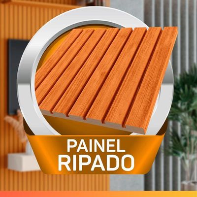 Painel Para Tv Até 75 Polegadas 2,25x2,40m Ripado Com Nicho Arbo Cedro/off White Edn Nature