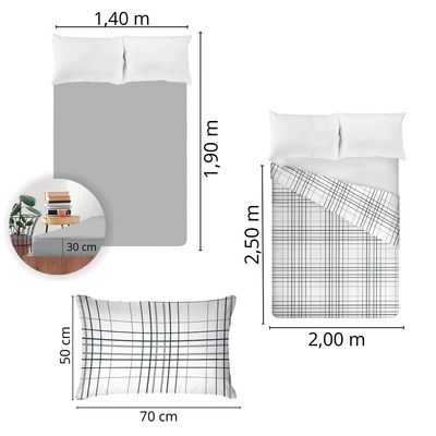 Jogo de Cama Casal 100% Algodão 200 Fios Fiori - 7524-1