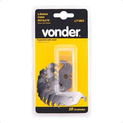 Lamina Para Estilete Trapezoidal Corte Curvo Com 10 Pç Cart