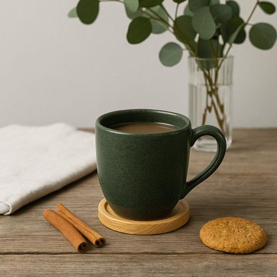 Jogo de 4 Canecas Arauco 273ml Verde Xícara de Chá Cerâmica Porto Brasil